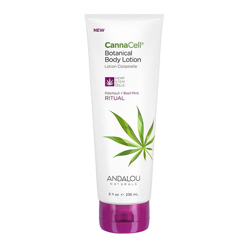 Andalou Naturals CannnaCell Botanical Patchouli and Basil Mint Body Lotion, 8 Oz